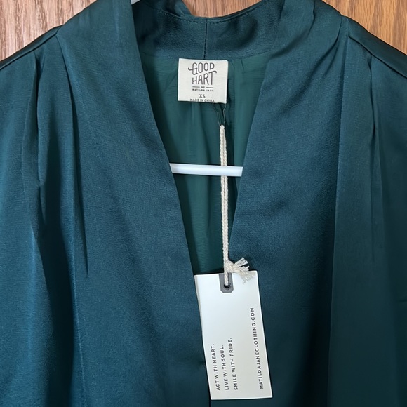 NWT Pine Emerald Green Cap Sleeve Shift Dress - Picture 3 of 6